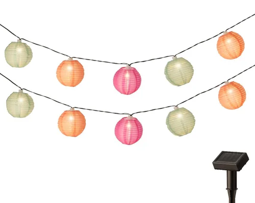 Choix jardin：Guirlande de lampions colorés 10 LED coloris blanc chaud - 4,5 m