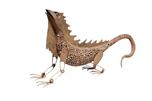 Au service de votre jardin:Iguane décoratif aspect rouille Nortène - 80 cm