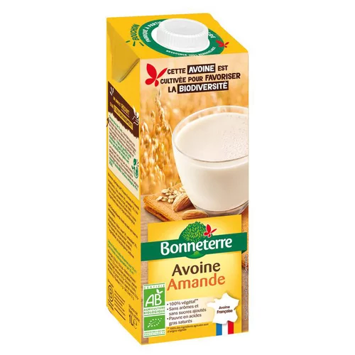 Au service de vos extérieurs：Boisson avoine amande bio en brique de 1 L