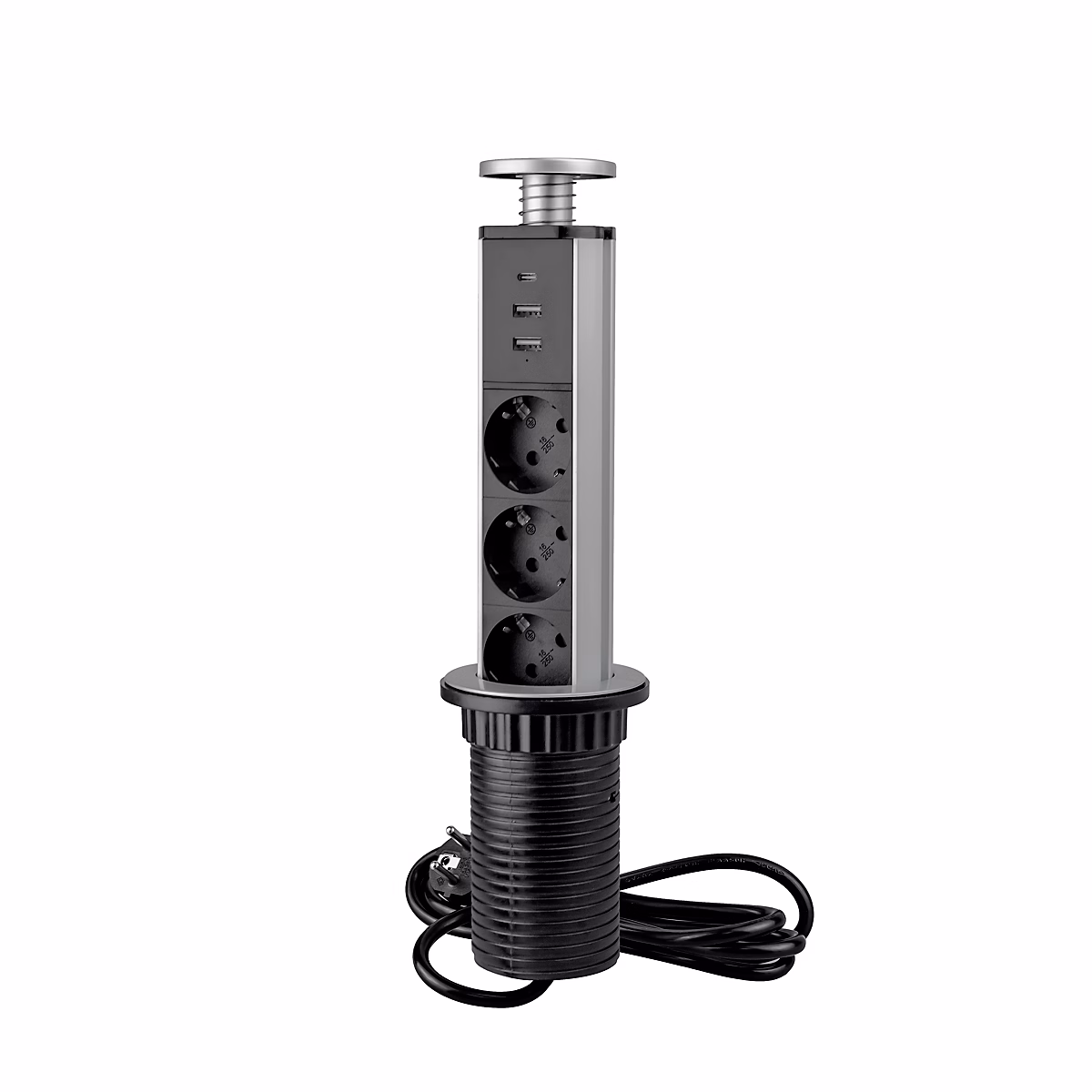 Emuca Multiconnecteur élevable Vertikal A+C – EU | Peint en aluminium | Plastique et Aluminium.