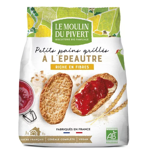 Pour mieux aménager votre jardin：Petits pains grillés épeautre bio vegan Le Moulin du Pivert - 225 g
