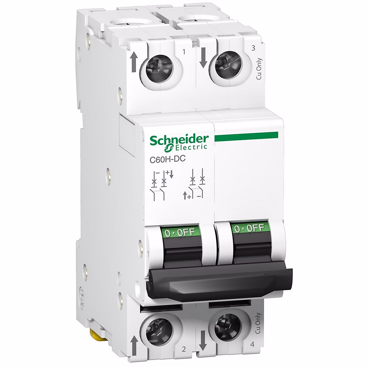 A9n61523 Disjoncteur Courant Continu Dc – 2p, 3a, Courbe C, à Vis, Schneider C60h-dc