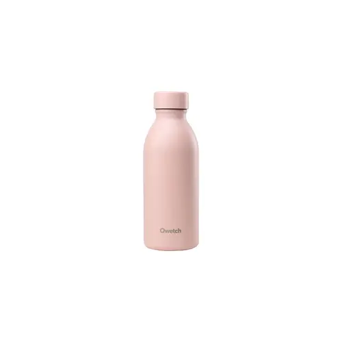 Accessoire jardin：Bouteille isotherme en inox recyclé Qwetch Icon Matt rose pastel - 500 ml
