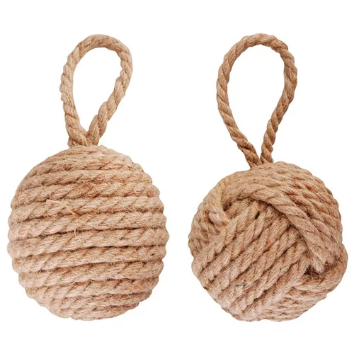 Jardin et nature:Cale porte en corde beige Ø 13,8 x H 14,2 cm