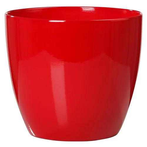 Un plus pour vos extérieurs：Cache-pot coloris rouge en céramique - Ø 14 cm