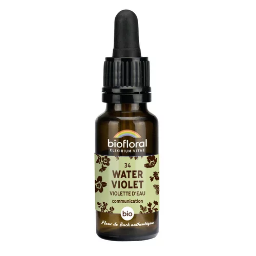 Accessoire au jardin：Élixir n°34 Biofloral de violette d’eau en flacon de 20 ml