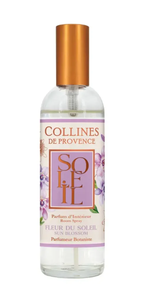Pour compléter vos extérieurs:Parfum d'intérieur senteur fleur du soleil Collines de Provence - 100 ml