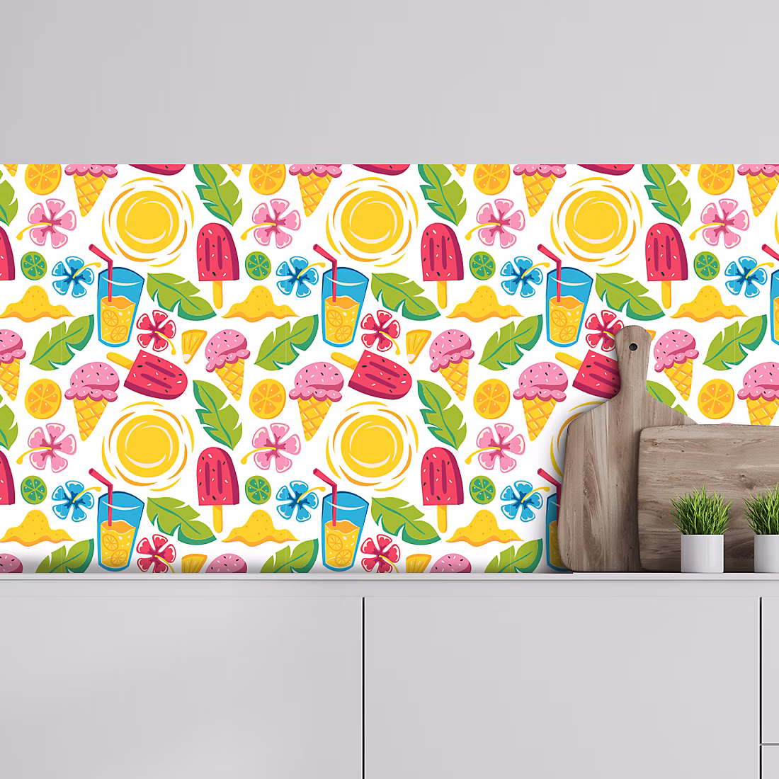 Crédence adhésive ice cream summer 50 × 300cm