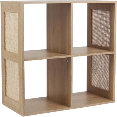 Rangement modulable cannage et bois Bali (4 cases)