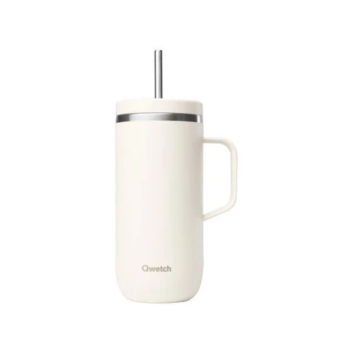 Essentiel nature:Cold cup isotherme en inox coloris sable avec anse Qwtech Matt - 600 ml