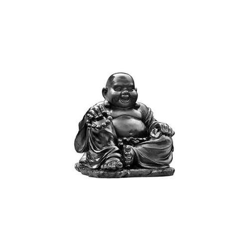 Sélection pour vos extérieurs:Statue en béton coulé noir Hairie Grandon Bouddha chinois rieur petit modèle - 35 cm