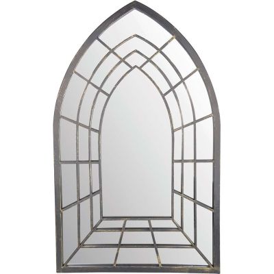 Grand miroir fenêtre en métal (Manoir)