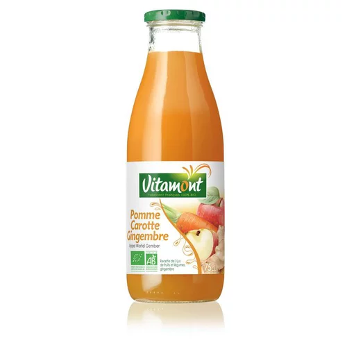 Bien pensé extérieur：Jus de pomme carotte gingembre bio - 75 cl