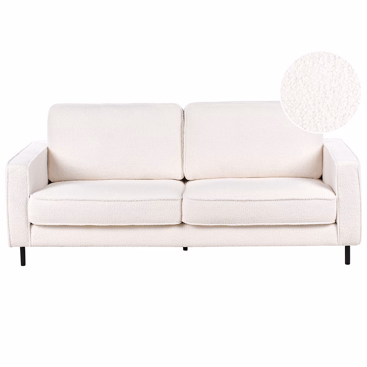 Canapé 3 places SAVALEN Bouclé Blanc – Réf. BKVSLZCAG7406230155