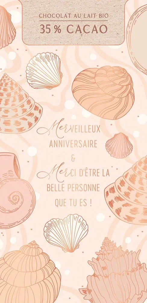 Jardin à organiser:Chocolat au lait bio « Merveilleux anniversaire » Art Grafik - 70 g