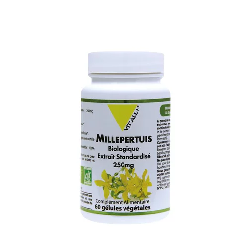 Pour créer votre espace extérieur:Extrait standardisé de millepertuis bio en boite de 250 mg