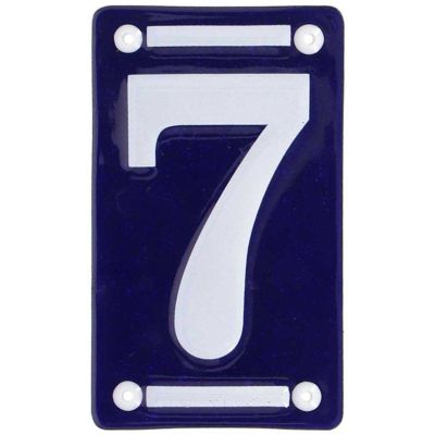 Numéro de maison en fer émaillé (Chiffre 7)