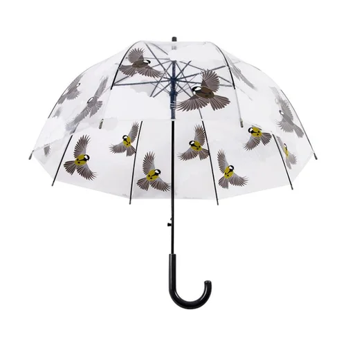 Pour un extérieur accueillant:Parapluie en plastique transparent à motifs oiseaux - Ø 80,8 x H 81 cm