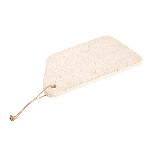 Parfait pour le jardin：Planche à découper Terrazo beige avec cordelette en cuir 40x23 cm
