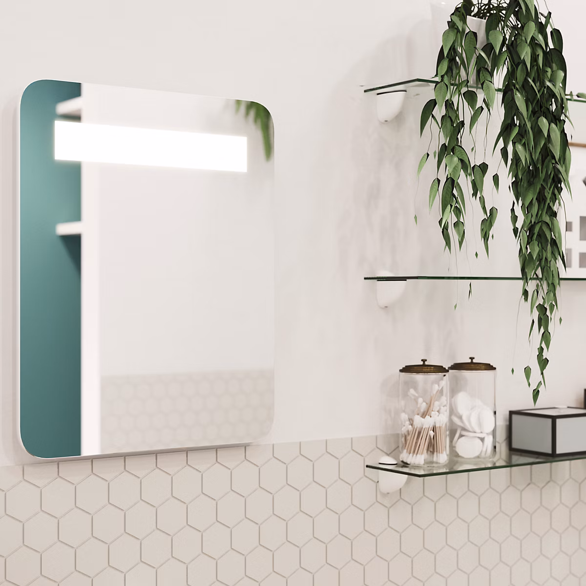 Miroir de salle de bains éclairant LED antibuée 40 × 50 cm – GoodHome Colwell