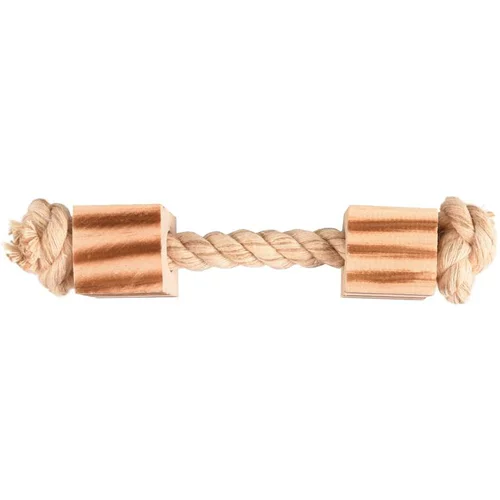 Idée extérieur：Jouet pour rongeurs avec corde et 2 cubes en bois 16 cm