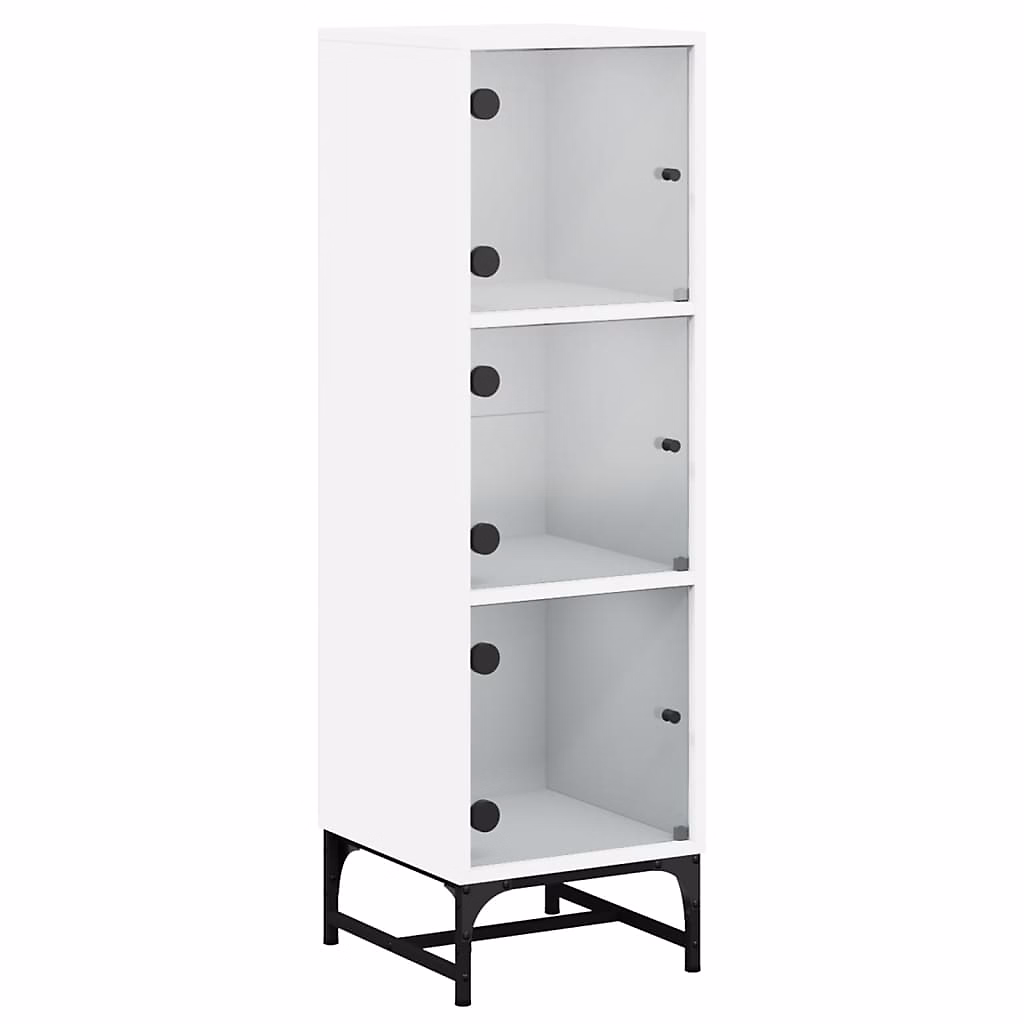 Buffet avec portes en verre blanc 35 × 37 × 120 cm vidaXL