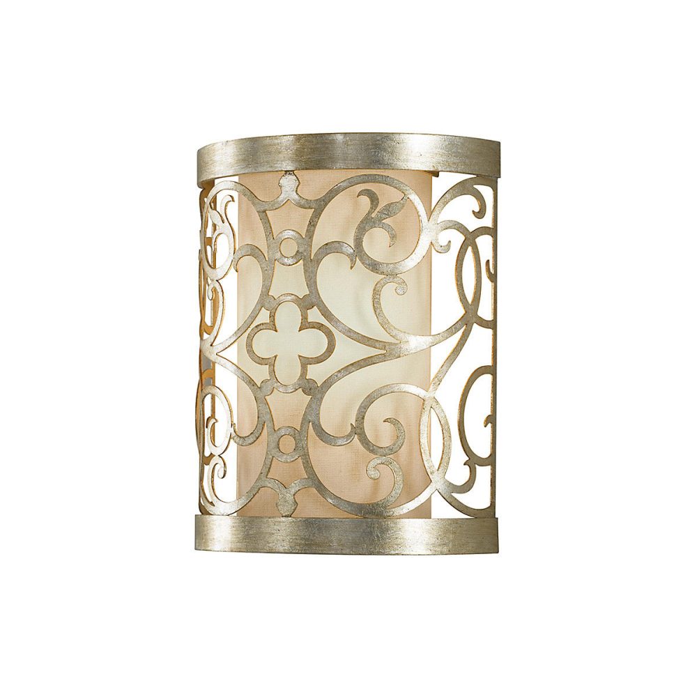 Elstead Arabesque – Applique murale d'intérieur à 1 ampoule Feuille d'argent, E14