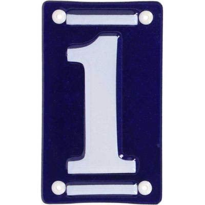 Numéro de maison en fer émaillé (Chiffre 1)