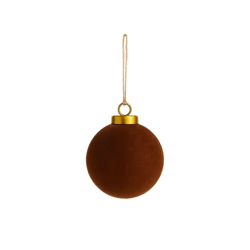 Le petit plus pour l’extérieur：Boule ronde en verre velours brun - Ø 8 cm