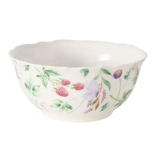 Jardin pratique:Bol à céréales en new bone vert et rose Fantasy - Ø 14 x H 6,5 x cm