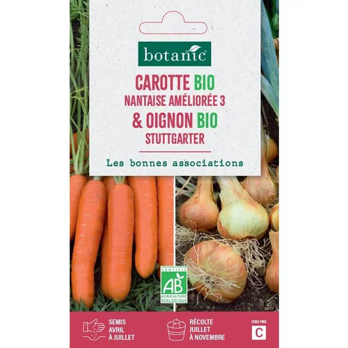 Extérieur facile:Mélange de graines carotte nantaise ameliorée bio et de oignon stuttgarter bio botanic® - graines à semer