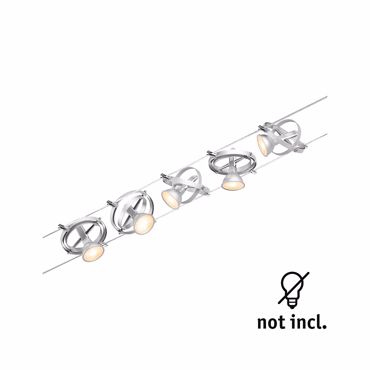 Kit cable Set Cardan 5 spots GU5 – 3 10W 60VA 5m Paulmann chrome mat