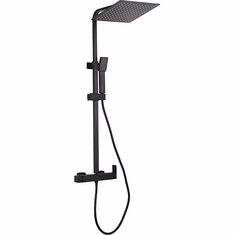 Colonne de douche mitigeur MANZO noir mat 20 cm x 20 cm – Réf. WFVNOHYHY8404820724