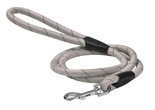 Jardin à aménager:Laisse pour chien en nylon rond coloris gris Bobby - 1,2 m