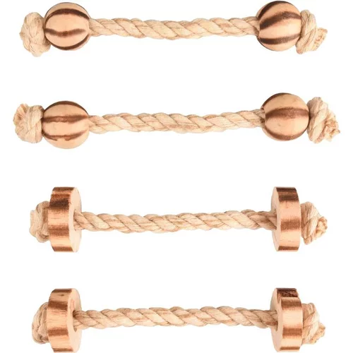 Un atout au quotidien:Jouets pour rongeurs avec corde, disques et balles en bois 15 cm x 4
