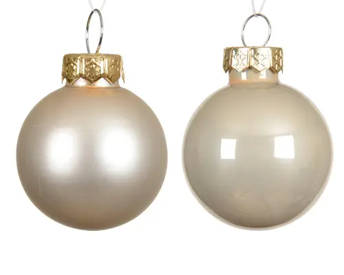Simple pour le jardin:Ensemble de 20 boules en verre émaillé et mat perle - Ø 6 cm