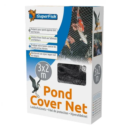 Pour l’univers du jardin：Filet de protection pour bassin résistant, SUPERFISH BASSIN - modèle avec 10 piquets, dimensions 3x2m