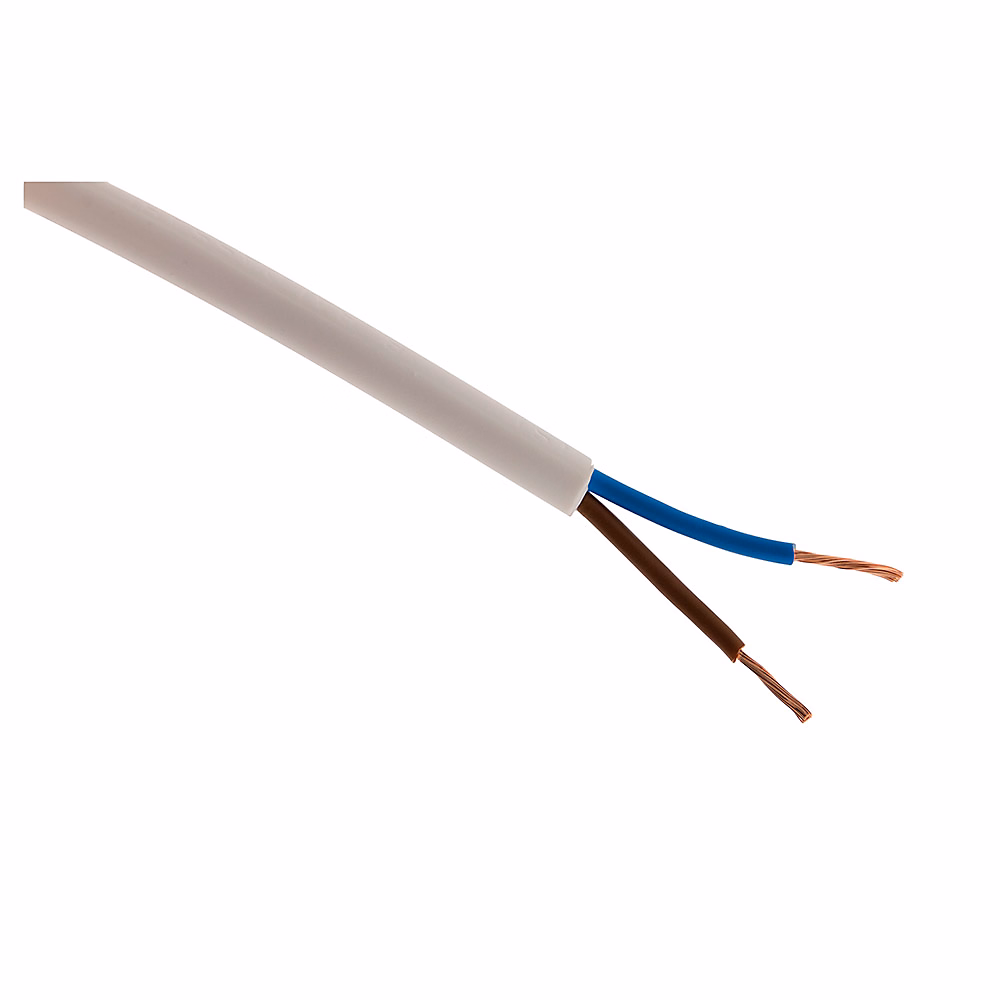 Câble électrique H05VV – F 2x1mm² blanc, 25m, Zenitech