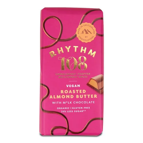 Jardin sélection:Tablette chocolat bio fourree beurre amande Rythm 108 - 100 g