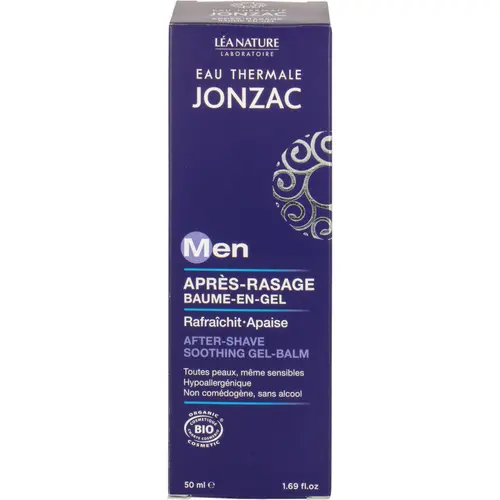 Une solution pour l’extérieur：Baume-en-gel après-rasage bio Eau Thermale Jonzac homme – 50 ml