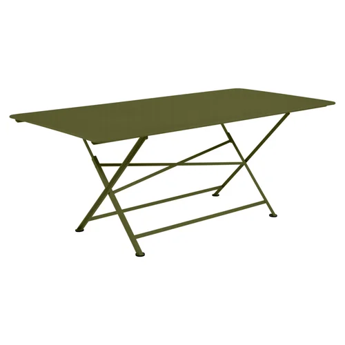 Jardin & déco：Table pliante Cargo coloris vert en acier Fermob - 190 x 90 cm