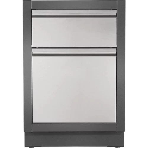 Pour tous jardins：Meuble rangement 2 tiroirs coloris gris Napoleon