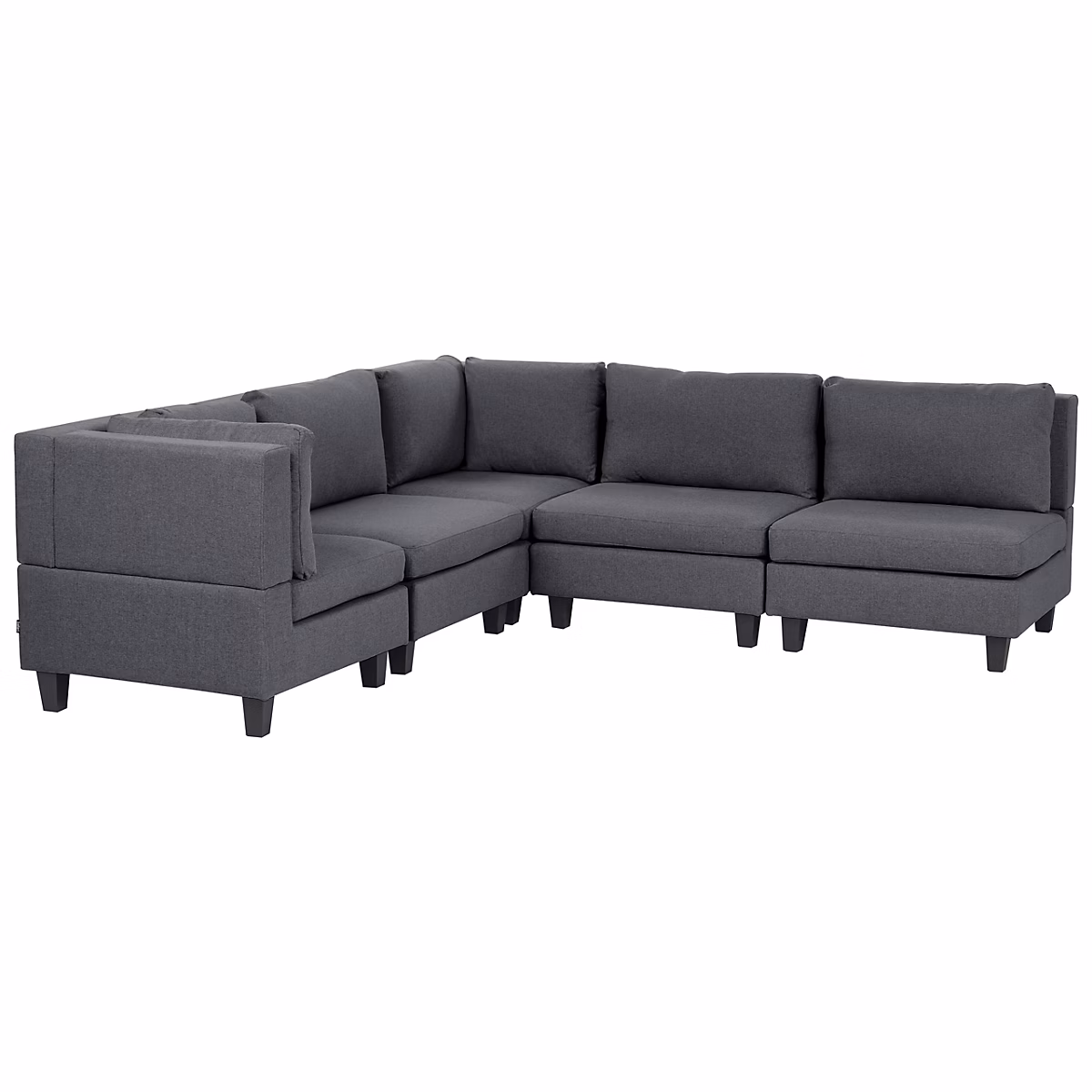 Canapé d'angle modulable 5 places UNSTAD Tissu Gris foncé Côté droit – Réf. AMNBYHGMG8823559610
