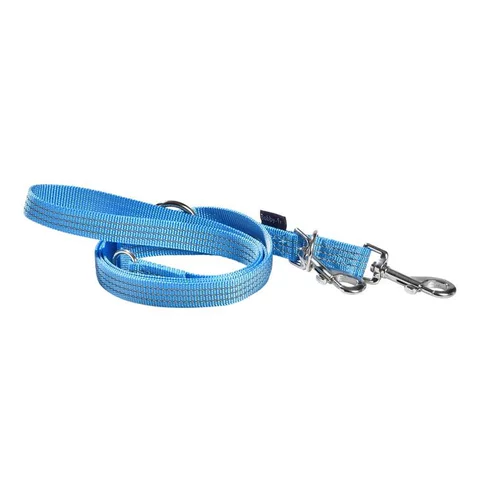 Conçu pour vos extérieurs：Laisse pour chien coloris bleu en nylon tressé Bobby Safe 3 positions – Taille L