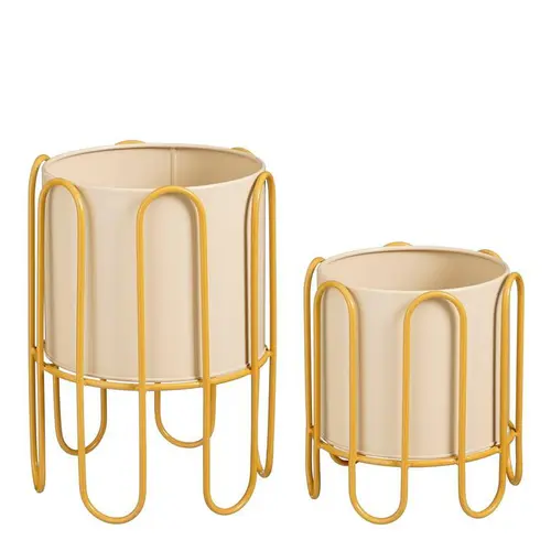 Déco jardin：Pot rond marron Dione grand modèle - Ø 26 x H 35 cm