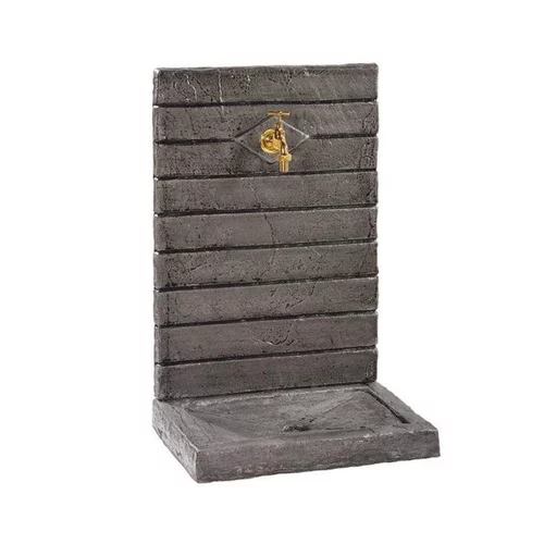 Solution extérieur:Fontaine murale en béton ciré couleur ardoise Hairie Grandon grand modèle - 74 cm