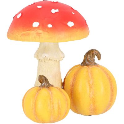Champignon amanite en polyrésine (Amanite avec citrouilles)