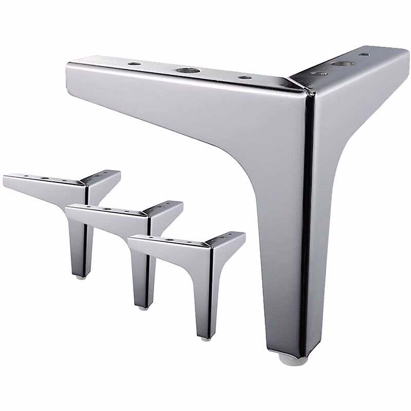 BASHLWUA 4x Pieds de Meuble Lit 15cm Argenté Pieds pour Sofa Armoire Moderne avec Vis – Réf. GTZBPFMOB4282372107