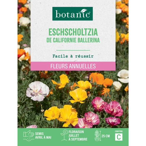 Pour votre jardin：Graines de fleurs de Pavot ou Eschscholtzia de Californie Ballerina botanic®