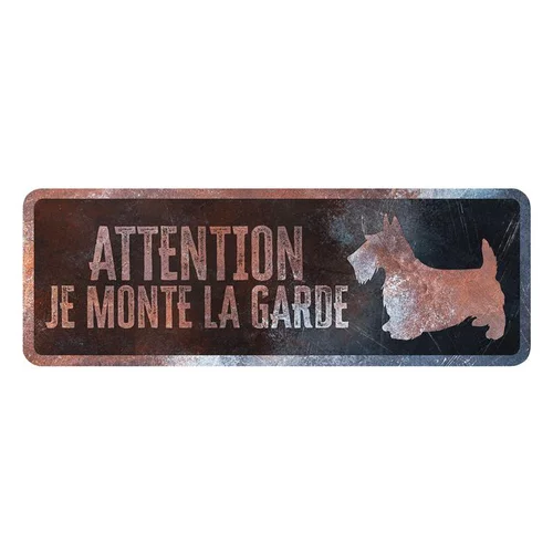 Confort extérieur：Panneau d'avertissement terrier coloris noir en métal galvanisé D&D Home - 40 x 13 X 0,3 cm